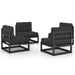 4 Piece Garden Lounge Set With Cushions Solid Pinewood