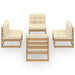 4 Piece Garden Lounge Set With Cushions Solid Pinewood