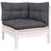 4 Piece Garden Lounge Set With Cushions White Pinewood