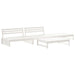 4 Piece Garden Lounge Set With Cushions White Solid Wood