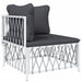 4 Piece Garden Lounge Set With Cushions White Steel Tonlnan