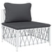 4 Piece Garden Lounge Set With Cushions White Steel Tonlnlb