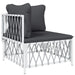 4 Piece Garden Lounge Set With Cushions White Steel Tonlnlb