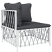 4 Piece Garden Lounge Set With Cushions White Steel Tonlnon