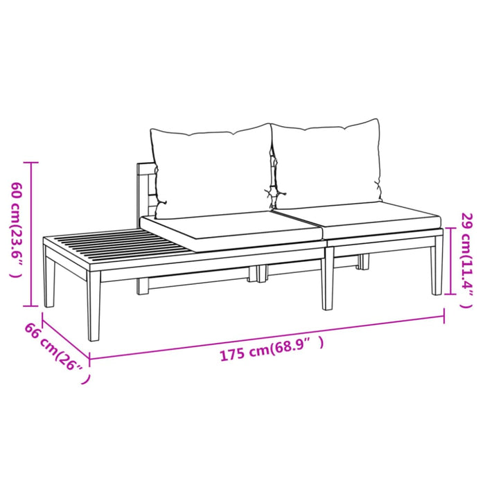 4 Piece Garden Lounge Set With Dark Grey Cushions Acacia