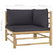 4 Piece Garden Lounge Set With Dark Grey Cushions Bamboo