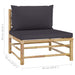 4 Piece Garden Lounge Set With Dark Grey Cushions Bamboo