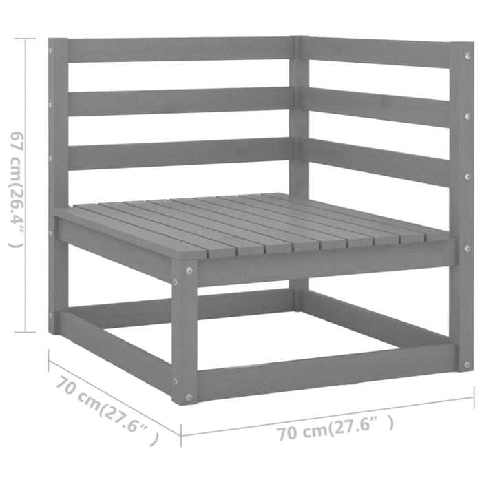 4 Piece Garden Lounge Set Grey Solid Pinewood Tbipanl