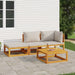 4 Piece Garden Lounge Set With Light Grey Cushions Solid