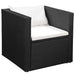 4 Piece Garden Lounge Set Poly Rattan Black And White Aaoib