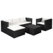 4 Piece Garden Lounge Set Poly Rattan Black And White Aaoib