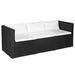 4 Piece Garden Lounge Set Poly Rattan Black And White Aaoib