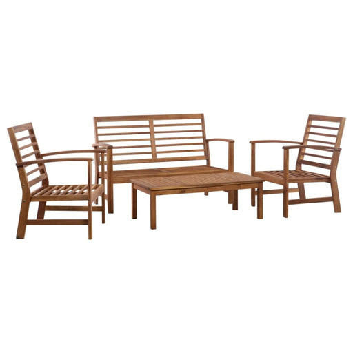 4 Piece Garden Lounge Set Solid Acacia Wood Aixnx