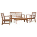 4 Piece Garden Lounge Set Solid Acacia Wood Aixnx