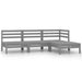 4 Piece Garden Lounge Set Solid Pinewood Grey Nbllok