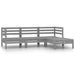 4 Piece Garden Lounge Set Solid Pinewood Grey Nbllxa