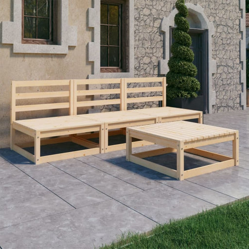 4 Piece Garden Lounge Set Solid Pinewood Tbiptba