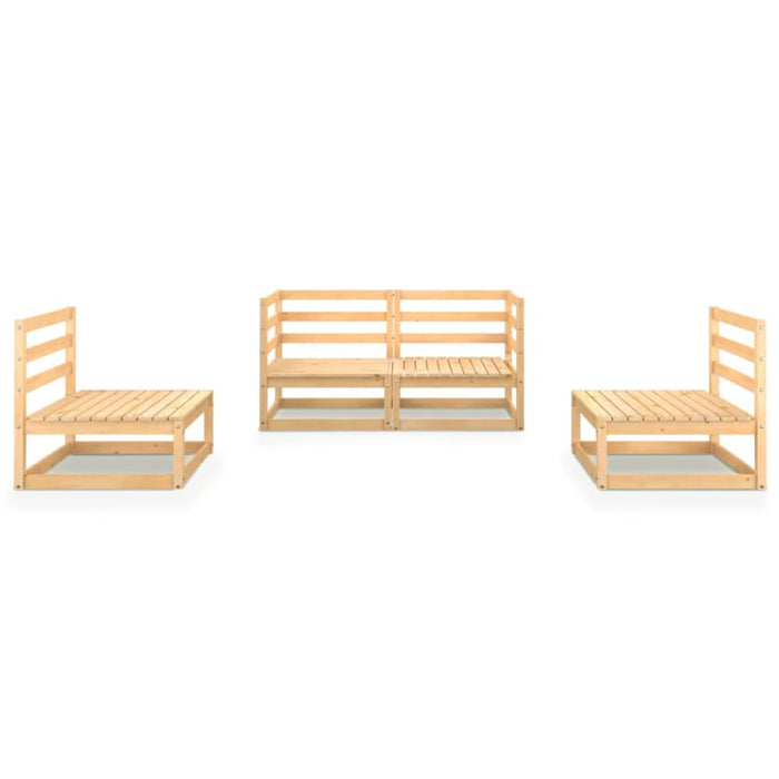 4 Piece Garden Lounge Set Solid Pinewood Tbiptik