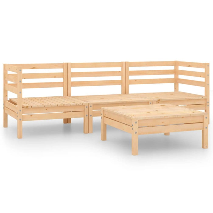 4 Piece Garden Lounge Set Solid Wood Pine Tbnxali