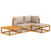 4 Piece Garden Lounge Set With Taupe Cushions Solid Wood