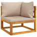 4 Piece Garden Lounge Set With Taupe Cushions Solid Wood