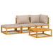 4 Piece Garden Lounge Set With Taupe Cushions Solid Wood