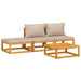 4 Piece Garden Lounge Set With Taupe Cushions Solid Wood