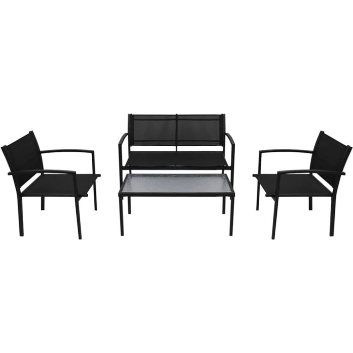 4 Piece Garden Lounge Set Textilene Black Axolx