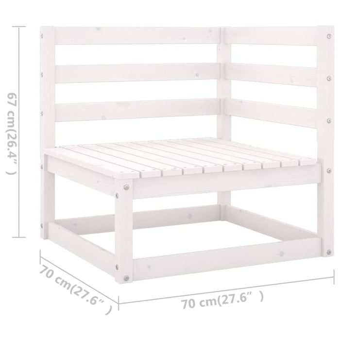 4 Piece Garden Lounge Set White Solid Pinewood Tbipaip