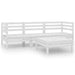 4 Piece Garden Lounge Set White Solid Wood Pine Tbnxaln