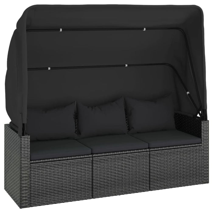 4 Piece Garden Sofa Set With Cushions Black Poly Rattan