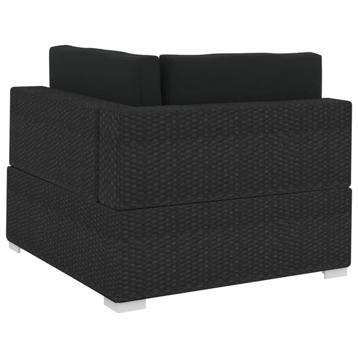 4 Piece Garden Sofa Set With Cushions Poly Rattan Black