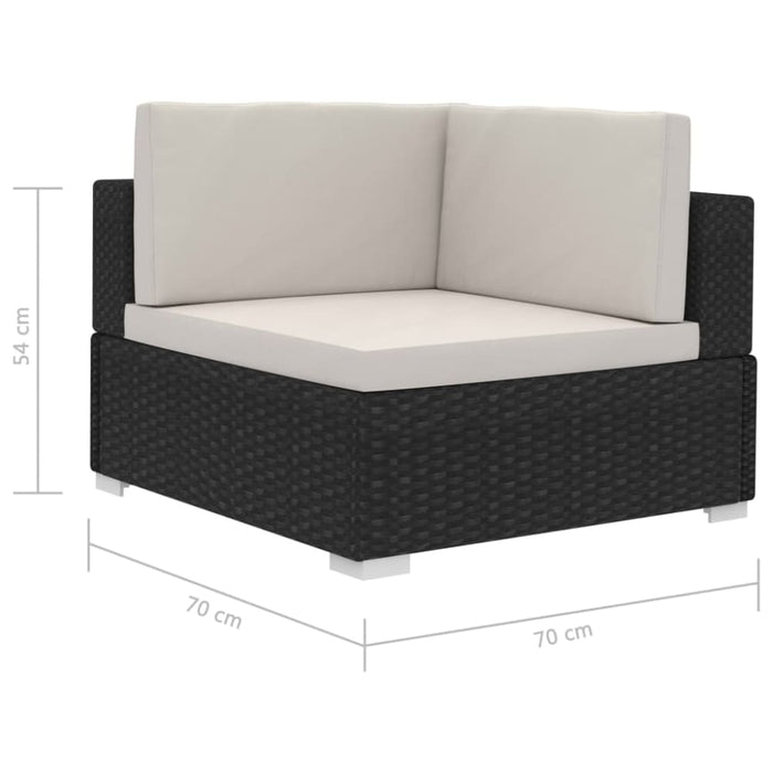 4 Piece Garden Sofa Set With Cushions Poly Rattan Black