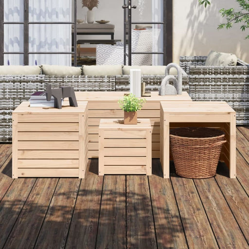 4 Piece Garden Box Set Solid Wood Pine Topalll