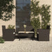 4 Piece Outdoor Lounge Set With Cushions Poly Rattan Black