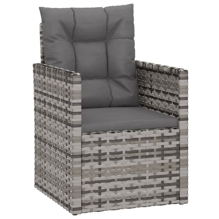 4 Piece Outdoor Lounge Set With Cushions Poly Rattan Grey