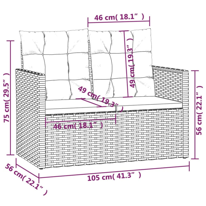 4 Piece Outdoor Lounge Set With Cushions Poly Rattan Grey