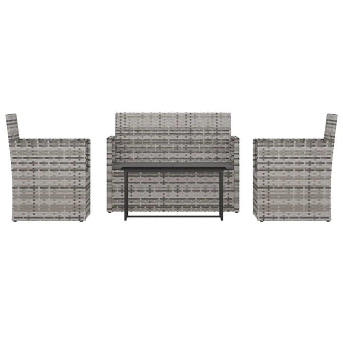 4 Piece Outdoor Lounge Set With Cushions Poly Rattan Grey