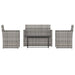 4 Piece Outdoor Lounge Set With Cushions Poly Rattan Grey