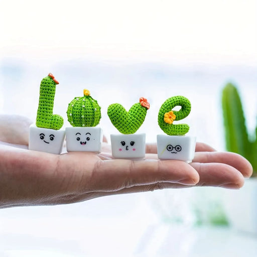 4 Piece Resin Succulent Cactus Mini Green Plants For Home