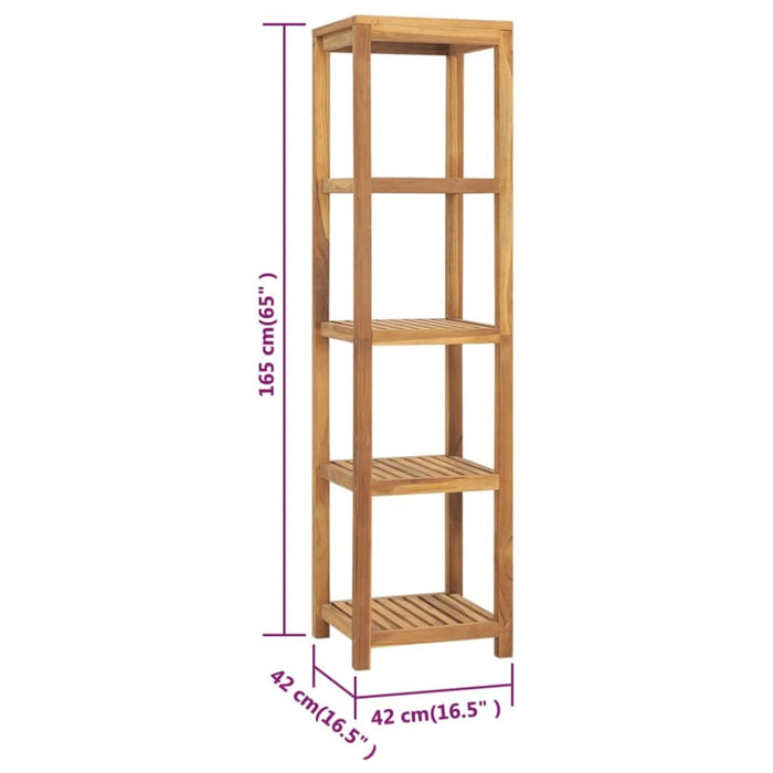 4-tier Bathroom Storage Rack Solid Wood Teak 42x42x165 Cm