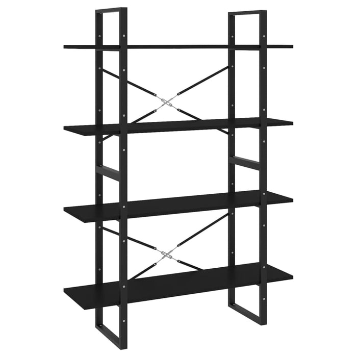 4-tier Book Cabinet Black 100x30x140 Cm Chipboard Nblain