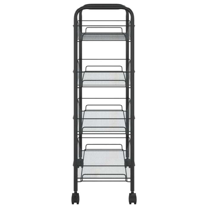 4-tier Kitchen Trolley Black 46x26x85 Cm Iron Ttltxp