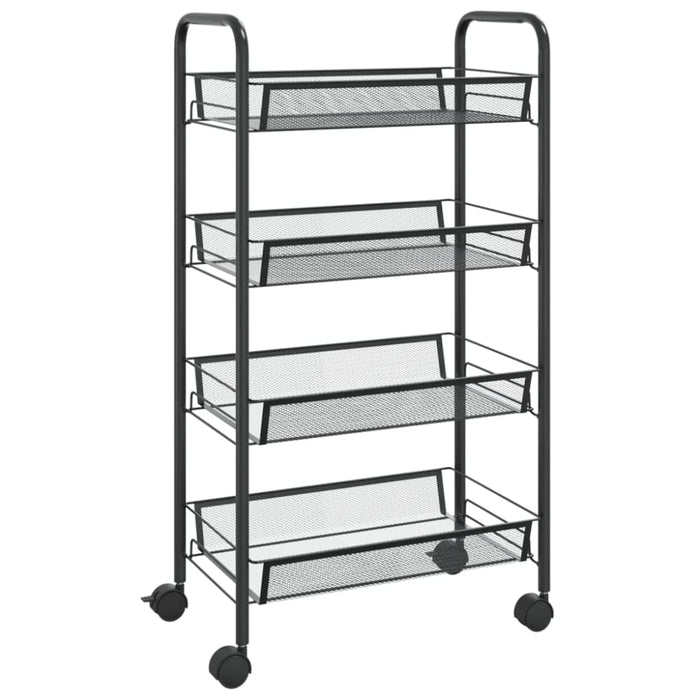 4-tier Kitchen Trolley Black 46x26x85 Cm Iron Ttltxp