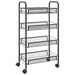 4-tier Kitchen Trolley Black 46x26x85 Cm Iron Ttltxp