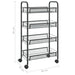 4-tier Kitchen Trolley Black 46x26x85 Cm Iron Ttltxp