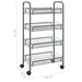 4-tier Kitchen Trolley Grey 46x26x85 Cm Iron Ttltxi