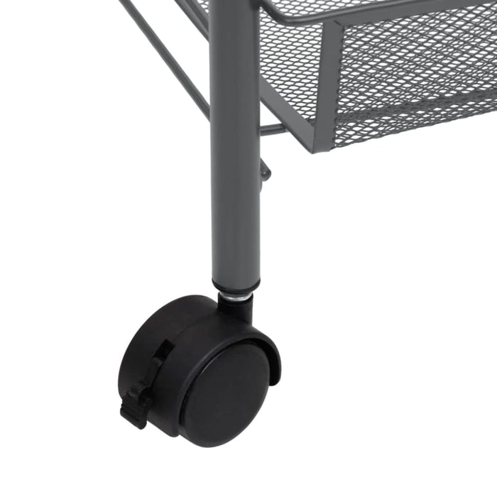 4-tier Kitchen Trolley Grey 46x26x85 Cm Iron Ttltxi