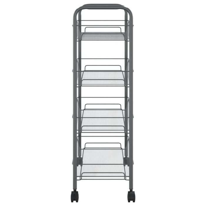 4-tier Kitchen Trolley Grey 46x26x85 Cm Iron Ttltxi