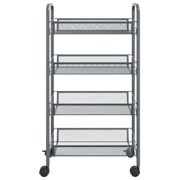 4-tier Kitchen Trolley Grey 46x26x85 Cm Iron Ttltxi